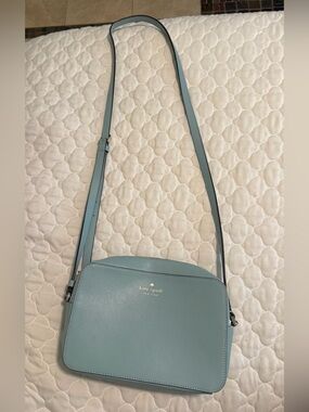 kate spade Light Blue Leather Crossbody Camera Bag